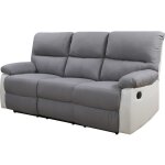 Habitat et jardin - canap� relax 'lincoln' - 197 x 89 x 103 cm - 3 places - blanc / gris clair