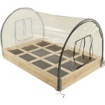 Carr� potager en bois  muscari  - 116 x 81 x 67, 5 cm - avec housse serre ch�ssis