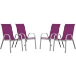 Habitat et jardin - fauteuil jardin textilène 'cordoba' - phoenix - rose - lot de 4 Habitat et jardin - fauteuil jardin textilène 'cordoba' - phoenix - rose - lot de 4