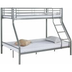 Habitat et jardin - lit superpos� en m�tal 'leo' sommiers inclus - 90 / 140 x 190 cm - gris