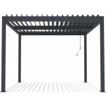 Habitat et jardin - pergola bioclimatique avec led 'windsor premium' en aluminium 3 x 4 - gris