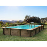 Piscine bois en kit rectangle   murano   - 12. 20 x 6. 20 x 1. 44 m