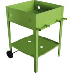 Habitat et jardin - table de rempotage mtal 'laurier' - 55 x 55 x 80 cm - vert