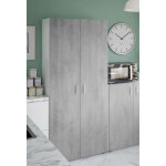 Habitdesign - armoire polyvalente pour placard, armoire � balais avec 2 portes battantes et 3 �tag�res, ...