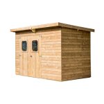 Habrita - foresta - abri panneaux theora en bois thermo chauff� sans plancher de 6, 45m2 toit monopente ...