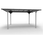 Habrita carport aluminium toit plat coloris gris anthracite - 14, 70 m - plaques polycarbonate 6 mm
