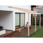 Habrita carport mural adossable 15, 00 m ? pin sylvestre ? structure en bois ? sans couverture