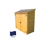 Habrita - abri mural en bois massif avec �tag�res de rangement couverture bitum�e surface 1m2 - ed1708e ...