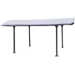 Habrita - b�che foresta car b 3048 pour carport aluminium toit 1 / 2 rond gris anthracite 280gr / m2