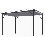 Foresta - habrita pergola en aluminium gris anthracite 100x100 mm �p. 1, 2 mm toiture gris 140 gr / m2 ...
