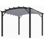 Foresta - habrita pergola arche structure mixte aluminium / acier gris anthracite 11, 22 m2 toiture gris ...