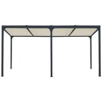 Habrita - pergola bioclimatique xxl - toit coloris �cru - 21, 52 m2 - alu