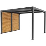 Habrita foresta - pergola bioclimatique per3630vbbi 10, 80m2 gris anthracite avec ventelles lat�rales ...