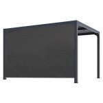 Habrita foresta - pergola bioclimatique habrita per36r30bi en alu 10, 80m2 ouverture manuelle avec rideau ...