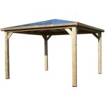 Habrita pool house blueterm en bois thermochauff� avec toit en panneaux acp - 3, 49 x 3, 53 m