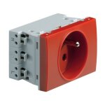 Bloc prise 2p + t 16a rouge format 45mm spécial pour goulotte systo hager ws121r Bloc prise 2p + t 16a rouge format 45mm spécial pour goulotte systo hager ws121r