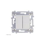 Double interrupteur ou va - et - vient hager essensya finition: blanc - griffes: avec griffes