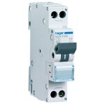 Interrupteur magntothermique hager 1p + n 10a 4. 5 ka c 1 modules mjn510a
