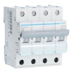 Interrupteur magntothermique hager 4p 32a 4. 5 ka c 4 modules myn432