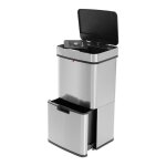 Hailo - poubelle de cuisine design pour recyclage 60l (30 + 30 + 4) sensor tandem