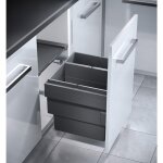 Hailo - poubelle de cuisine tri s�lectif 2 bacs encastrable 46l (28 + 18) cargo synchro