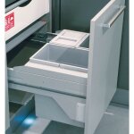 Hailo - poubelle de cuisine tri slectif 3 bacs encastrable 40l (20 + 10 + 10) cargo soft short