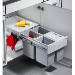 Hailo - poubelle de cuisine tri slectif 4 bacs encastrable 32l (8 + 8 + 8 + 8) raumspar tandem