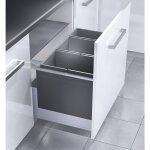 Hailo - poubelle encastrable 3 bacs pour meuble coulissant 74l (28 + 28 + 18) triple xl
