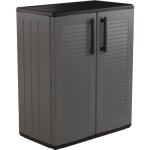 Artplast - armoire de rangement grise armoire basse 2 portes polypropyl�ne 68x37h84 cm