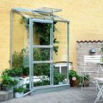 Halls - serre altan 2 verre horticole avec base, couleur noir