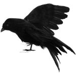 Halloween corbeau noir, r�aliste � la main r�fl�chie � la main prop halloween oiseaux corbeau prop d�cor ...