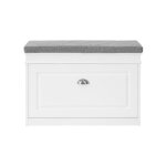 Sobuy - meuble chaussure banc d'entr�e - banc � chaussures avec rangement � abattant et coussin - rangement ...
