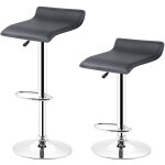 Haloyo - 2pcs tabouret bar r�glable en simili tabouret de bar 3838(63 - 83)cm le noir