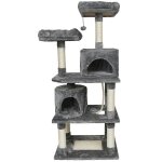 Haloyo - arbre � chat hauteur de colonne en sisal, panier et 2 niches, 6048145cm tour � chat pour chats ...