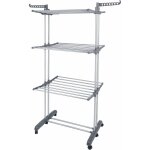 Etendoir � linge, s�choir � linge tour 3 niveaux, ailes pliables en acier inoxydable avec 4 roues, pour ...