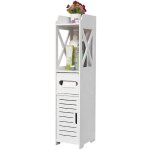 Haloyo - meuble colonne de salle de bain armoire toilette haute 20x20x80cm - etagre de rangement 4 - ...