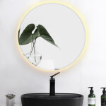 Haloyo - miroir de salle de bain rond biseaut avec commande par effleurement / miroir led anti - bue ...
