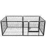 Parc enclos pour chiens pliable / r�glable / mobile hauteur 6 panneaux avec porte noir