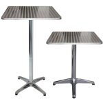 Table de bistrot en aluminium, carrée, table haute de bar aluminium hauteur réglable 606070 / 110cm Table de bistrot en aluminium, carrée, table haute de bar aluminium hauteur réglable 606070 / 110cm
