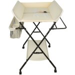 Haloyo - table � langer pliante, table � langer avec panier de rangement, ceinture de s�curit� et 4 roues ...