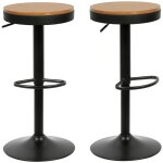 Tabouret de bar en bois r�glable en hauteur hauteur r�glable lot de 2 tabouret de bar simple avec dossier ...