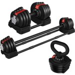 Haltère réglable 1, 5 - 18 kg, kettlebell, haltère musculation longs, 3 en 1, avec barre d'extension, ... Haltère réglable 1, 5 - 18 kg, kettlebell, haltère musculation longs, 3 en 1, avec barre d'extension, ...