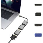 Adaptateur usb c 6 en 1 mini dp hdmi vga - hama