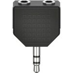 00205191 jack audio adaptateur [2x jack femelle 3. 5 mm - 1x jack mle 3. 5 mm] noir - hama