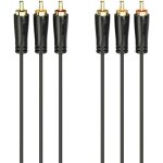 Cble de raccordement hama cinch - rca av [3x cinch - rca mle - 3x cinch - rca mle] 1. 5 m noir