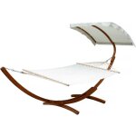 Habitat et jardin - hamac bois 'dallas xl' - avec toile en coton et auvent - ecru