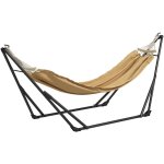 Hamac pliable complet - support acier, toile hamac coton - support 2 en 1 hamac chaise suspendue - noir ...