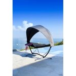 Hamac senena avec ombrelle grey noir - proloisirs