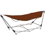 Hamac avec support pliable marron