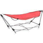 Hamac avec support pliable rouge vidaxl